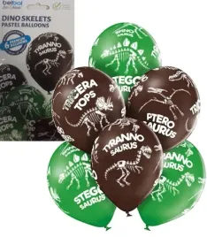 balony-dinozaury-zestaw-dino-czarny-zielony-6szt