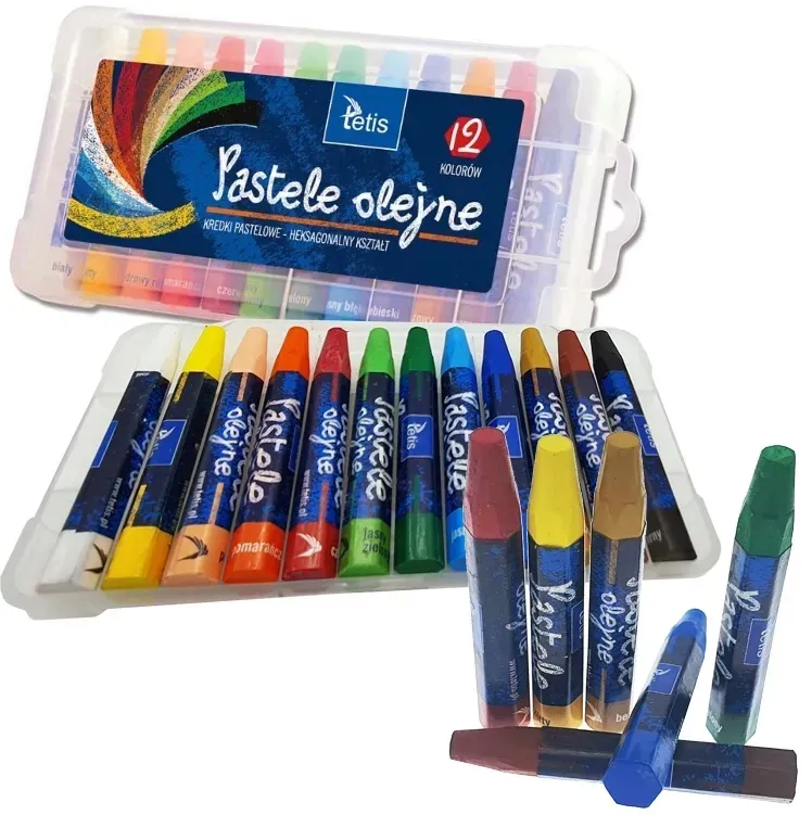 pastele-olejne-heksagonalne-12-kolorow-etui-tetis-stan-nowy