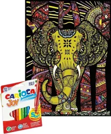 kolorowanka-welwetowa-slon-indyjski-flamastry