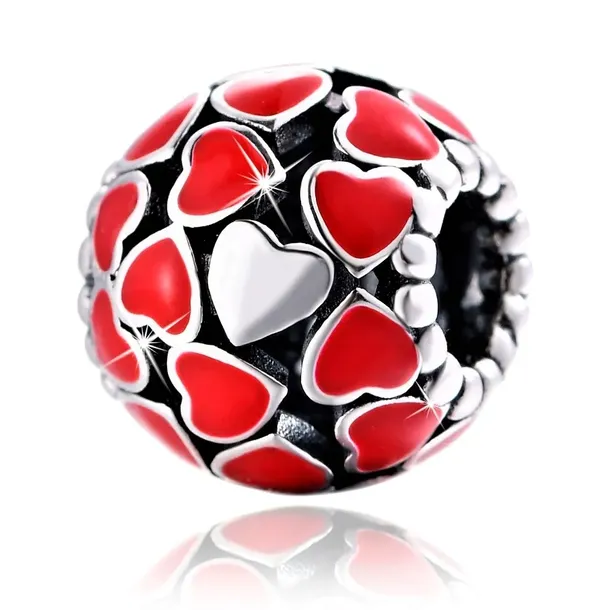 Charms zawieszka serce charms srebrny beads na walentynki charms srebro