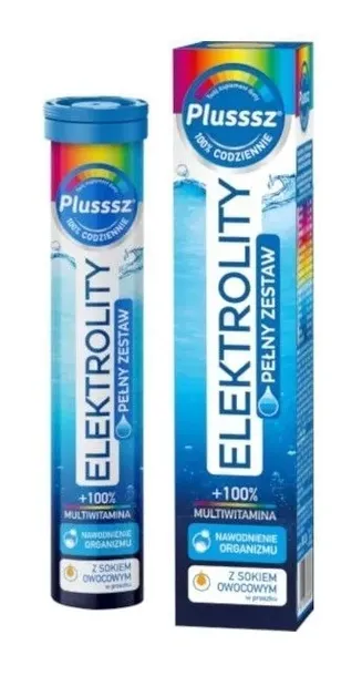 Plusssz Elektrolity+100% Multiwitamina, 24 tabletki musujące