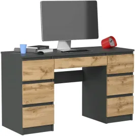 biurko-komputerowe-130cm-7-szuflad-antracyt-dab-wotan