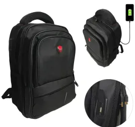 Zdjęcie produktu PLECAK SZKOLNY CZARNY WODOODPORNY WYGODNY USB USB-C NA POWERBANK NA LAPTOP