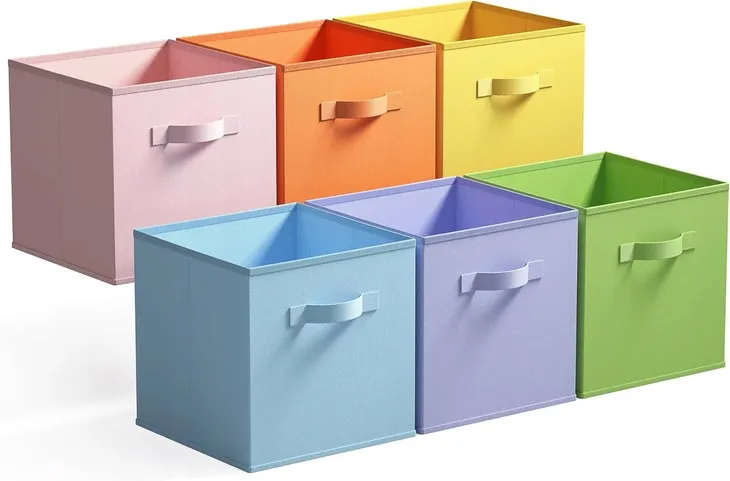 6x PUDEŁKA NA ZABAWKI DZIECIĘCE SKRZYNKI 33x33 CM ORGANIZERY SKŁADANE DUŻE