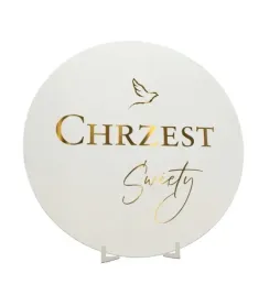 chrzest-tablica-powitalna-baner-kolo-50-cm-drewno-stojak