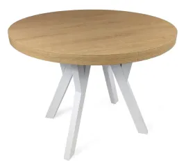 stol-okragly-nierozkladany-o110-cm-dab-corbridge-biale-nogi-drewniane