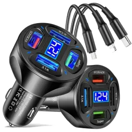 szybka-ladowarka-samochodowa-4x-usb-qc-66w-kabel-3w1-usb-c-lighning-micro