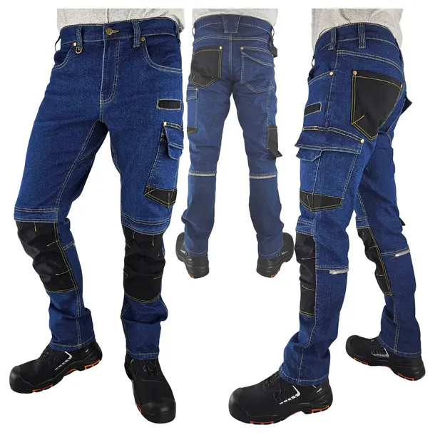 Spodnie Jeans męskie robocze Bojówki Elastyczne Wytrzymałe Stretch r. 50