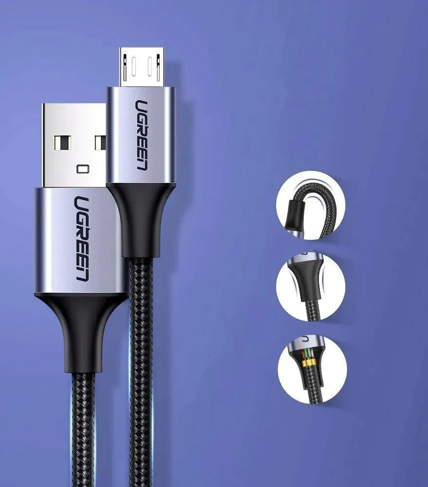 ugreen-kabel-przewod-usb-micro-usb-1m-szary-60146