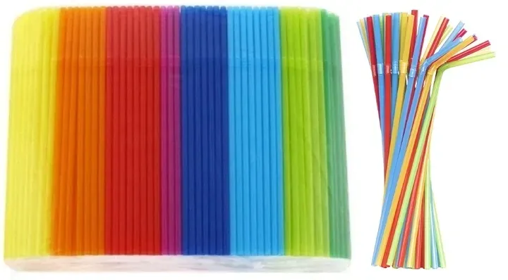 Słomki Rurki PLASTIKOWE do picia kolorowe łamane wielorazowe 500szt