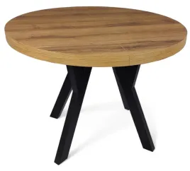 stol-okragly-nierozkladany-o110-cm-shemran-koniakowy-czarne-nogi-drewniane