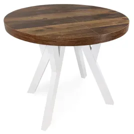 stol-okragly-nierozkladany-o100-cm-dab-hunton-ciemny-biale-nogi-drewniane
