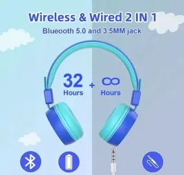 sluchawki-dla-dzieci-new-bee-kh22b-bezprzewodowe-skladane-led-bluetooth-32h