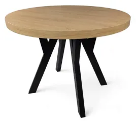 stol-okragly-nierozkladany-o100-cm-dab-corbridge-czarne-nogi-drewniane