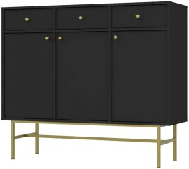 czarna-komoda-125-cm-avila-szeroka-drzwi-szuflady-stelaz-metal-nogi-uchwyty
