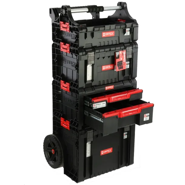 Zestaw skrzynka na kółkach organizer szuflady z uchwytem H 139 cm moduł PRO