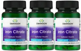 3-x-swanson-iron-citrate-cytrynian-zelaza-25mg-60-kaps-czerwone-krwinki