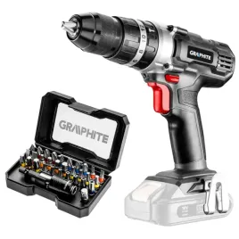 wiertarko-wkretarka-akumulatorowa-z-udarem-graphite-zestaw-bitow-32-szt