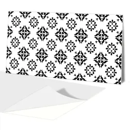 panele-pcv-samoprzylepne-na-sciane-wzor-czarno-biale-kwiaty-100x50-cm