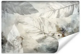 fototapeta-do-sypialni-abstrakcja-liscie-mur-beton-rosliny-tapeta-450x300