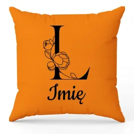 poduszka-twoje-imie-monogram-litera-l-pomaranczowy-na-prezent-wzory