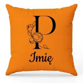 poduszka-twoje-imie-monogram-litera-p-pomaranczowy-na-prezent-wzory