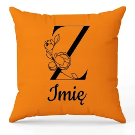 poduszka-twoje-imie-monogram-litera-z-pomaranczowy-na-prezent-wzory