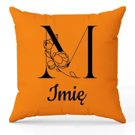 poduszka-twoje-imie-monogram-litera-m-pomaranczowy-na-prezent-wzory