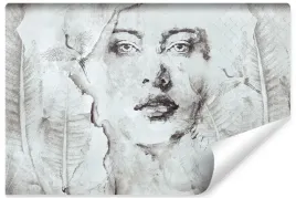 fototapeta-do-salonu-beton-mural-kobiecy-portret-styl-vintage-450x300