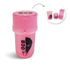 mlynek-grinder-z-pojemnikiem-do-tytoniu-ziola-ocb-premium-2in1-rozowy