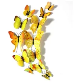 motyle-3d-magnesy-naklejki-na-lodowke-02-14-motylki-12-szt-zolte