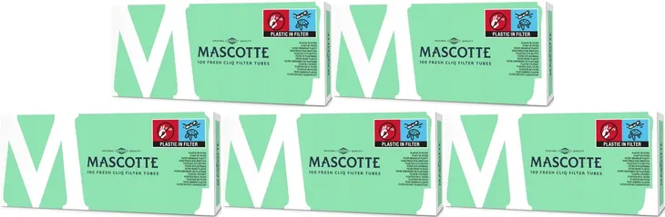 5x Gilzy Papierosowe MASCOTTE Fresh Cliq Klik Menthol Miętowe z Kulką 100sz