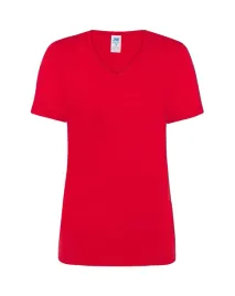 t-shirt-damski-czerwony-dekolt-w-serek-roz-l