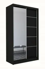 szafa-150-cm-przesuwna-czarna-lustro-m150