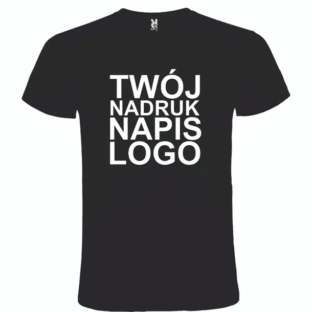 Męska koszulka T-shirt z twoim napisem nadrukiem logo czarna roz. XL