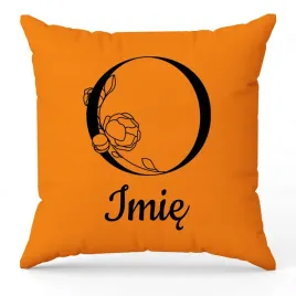 poduszka-twoje-imie-monogram-litera-o-pomaranczowy-na-prezent-wzory