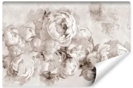 fototapeta-do-salonu-peonie-piwonie-kwiaty-beton-abstrakcja-vintage-450x300