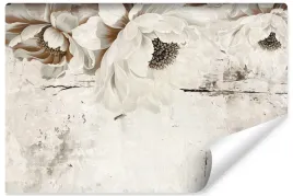 fototapeta-do-salonu-kwiaty-abstrakcja-mur-beton-mural-styl-vintage-450x300