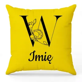 poduszka-twoje-imie-monogram-litera-w-zolty-na-prezent-wzory