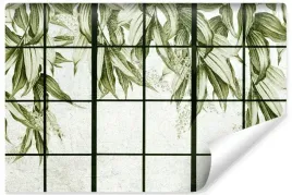fototapeta-do-sypialni-liscie-rosliny-abstrakcja-mural-beton-450x300