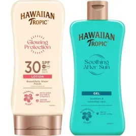 zestaw-hawaiian-tropic-glowing-protection-do-opalania-spf30-zel-chlodzacy