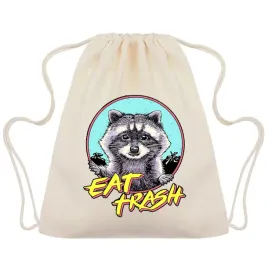 worek-plecak-bezowy-eat-trash-zabawne-wzory