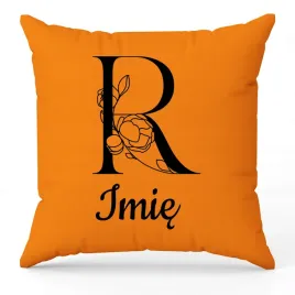 poduszka-twoje-imie-monogram-litera-r-pomaranczowy-na-prezent-wzory