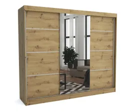 szafa-przesuwna-250cm-dab-artisan-lustro-listwy-ml