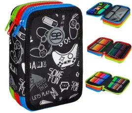 coolpack-piornik-3-komory-z-wyposazeniem-kredki-olowki-mazaki-dla-gracza