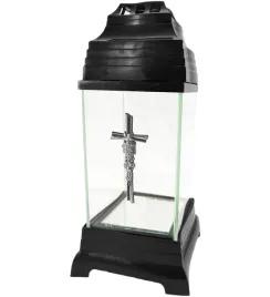 znicz-na-grob-kapliczka-lampion-szklany-czarny-z-krzyzem-srebrnym-315-cm
