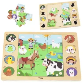 viga-drewniana-ukladanka-puzzle-2w1-dopasuj-cienie-farma-zwierzatka