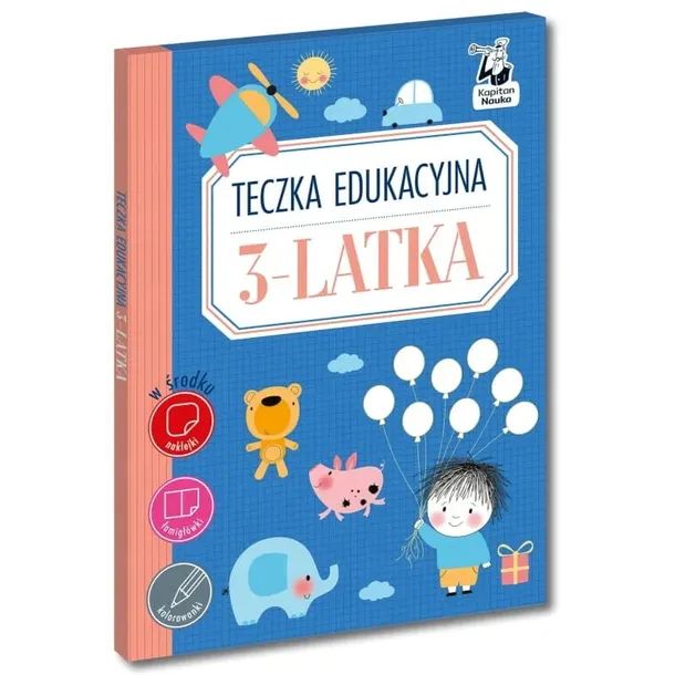 KAPITAN NAUKA Teczka edukacyjna 3-latka - książeczki z zadaniami