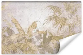 fototapeta-do-salonu-beton-mur-tropikalne-liscie-bananowce-palmy-450x300