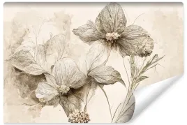 fototapeta-do-sypialni-kwiaty-styl-vintage-abstrakcja-natura-450x300